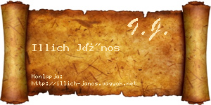 Illich János névjegykártya